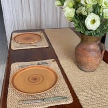 Crochet table runner Jute placemats Custom table set Handmade Natural table mats