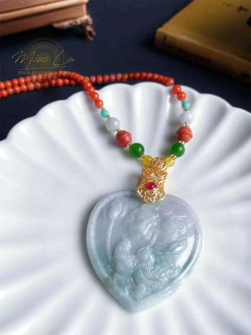 天然緬甸玉翡翠【鴛鴦】結婚禮物 項鍊 禮物 永結同心 永裕愛河