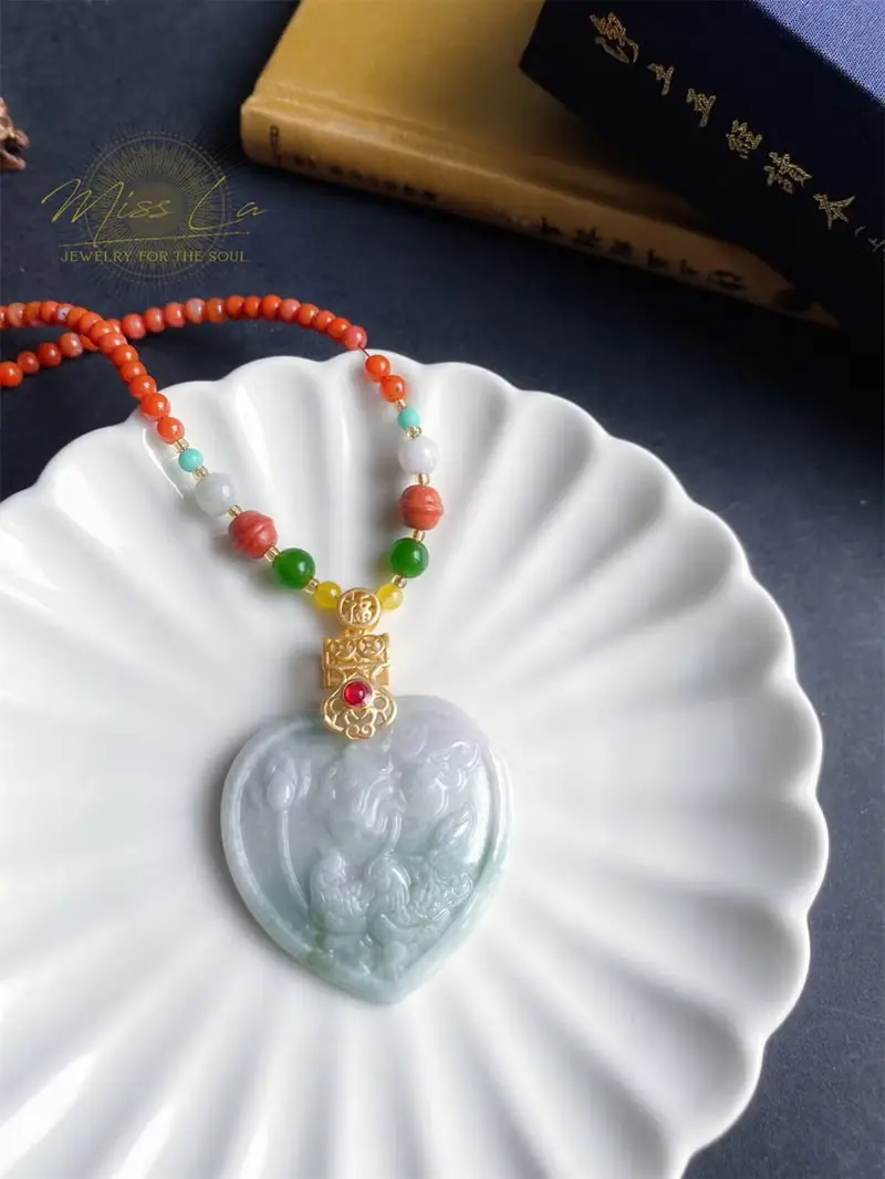 天然緬甸玉翡翠【鴛鴦】結婚禮物 項鍊 禮物 永結同心 永裕愛河
