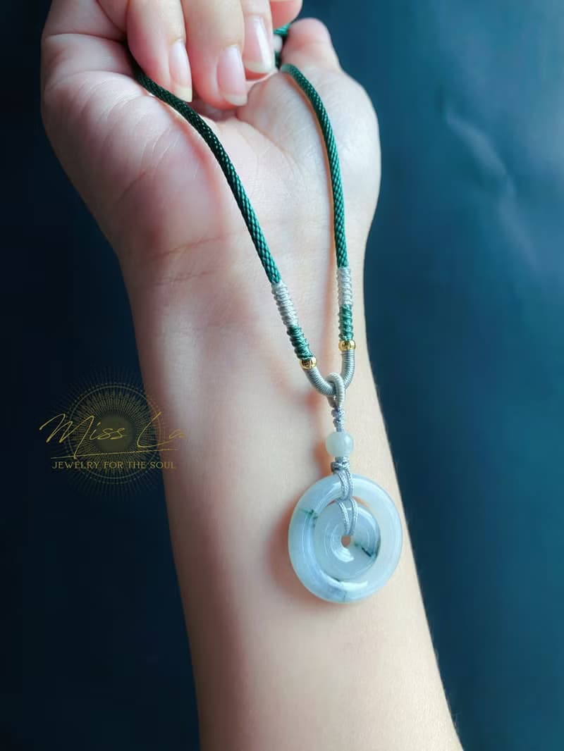 天然緬甸玉翡翠 飄花 子母扣 項鍊 禮物 長輩禮 jadeite 小孩配戴