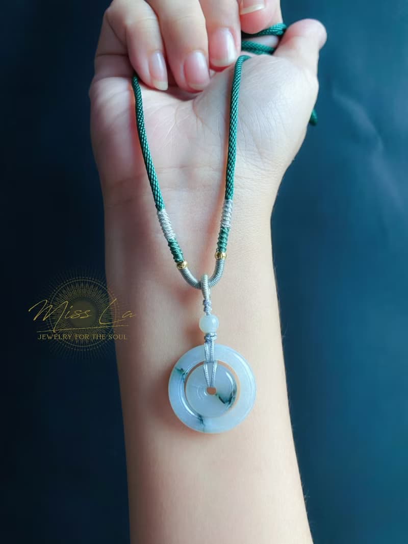 天然緬甸玉翡翠 飄花 子母扣 項鍊 禮物 長輩禮 jadeite 小孩配戴