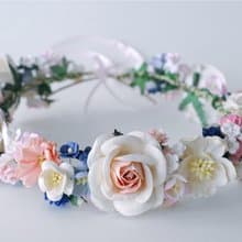 Paper Flower, Crown, Headband, Wedding, pink, soft pink, cream, blue and white Color. ADUlT SIZE.