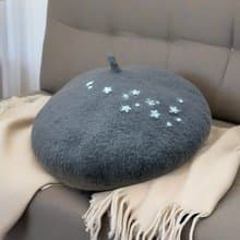 絲光美麗諾羊毛貝蕾帽 -  星隅微光