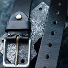 復古男腰帶 3.8寬 植鞣牛皮不鏽鋼針扣皮帶