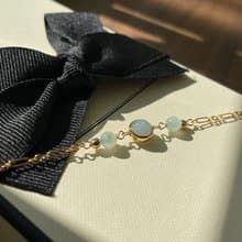 味道//天然翡翠A貨 藍水 晴水 美國14K包金配飾 手鍊