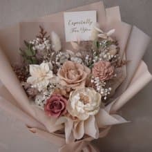 微光奶茶情人節花束/生日/求婚/永生花