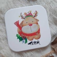 有現貨-麋鹿陶瓷杯墊珪藻土杯墊-水彩插畫杯墊-代客寫字-聖誕禮物
