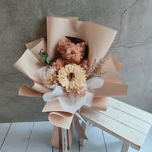 畢業花束-萌熊祝福 太陽花花束