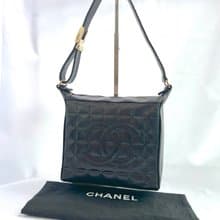 Chanel Chocolate Bar Handbag 中古朱古力方格羊皮手提袋側肩包