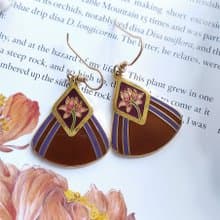 Vintage Jewelry 西洋古董飾品 Laurel Burch   浮蓮 勾針式耳環