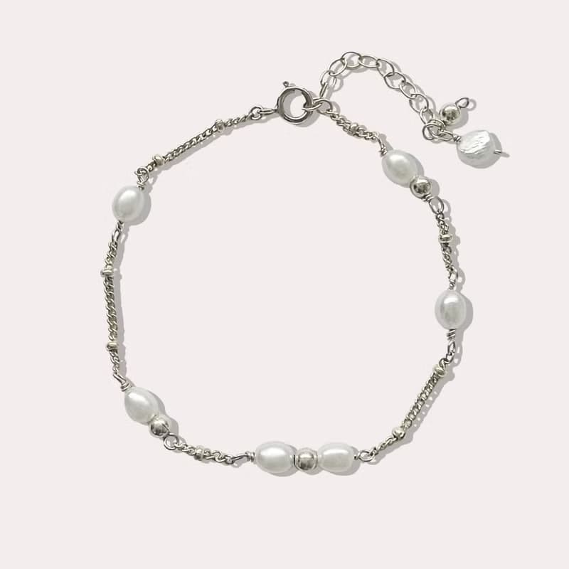 ARAE 不規則珍珠手鍊/腳鍊 SV925/14KGF 不褪色