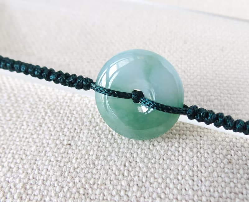 本命年【歲歲平安】冰飄花翡翠絲光編織手鍊*SW80*招財開運