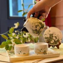 油桐花開鎏金茶具組/茶壺/茶杯/茶盤/年節禮盒/送禮首選