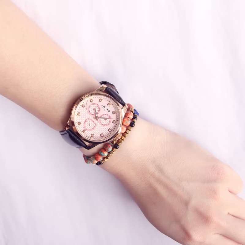 【PICONO】編織三眼多功能系列手錶 / BK-4005