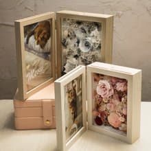 情人節馬卡龍永生花禮 玫瑰覆盆子寶盒相框