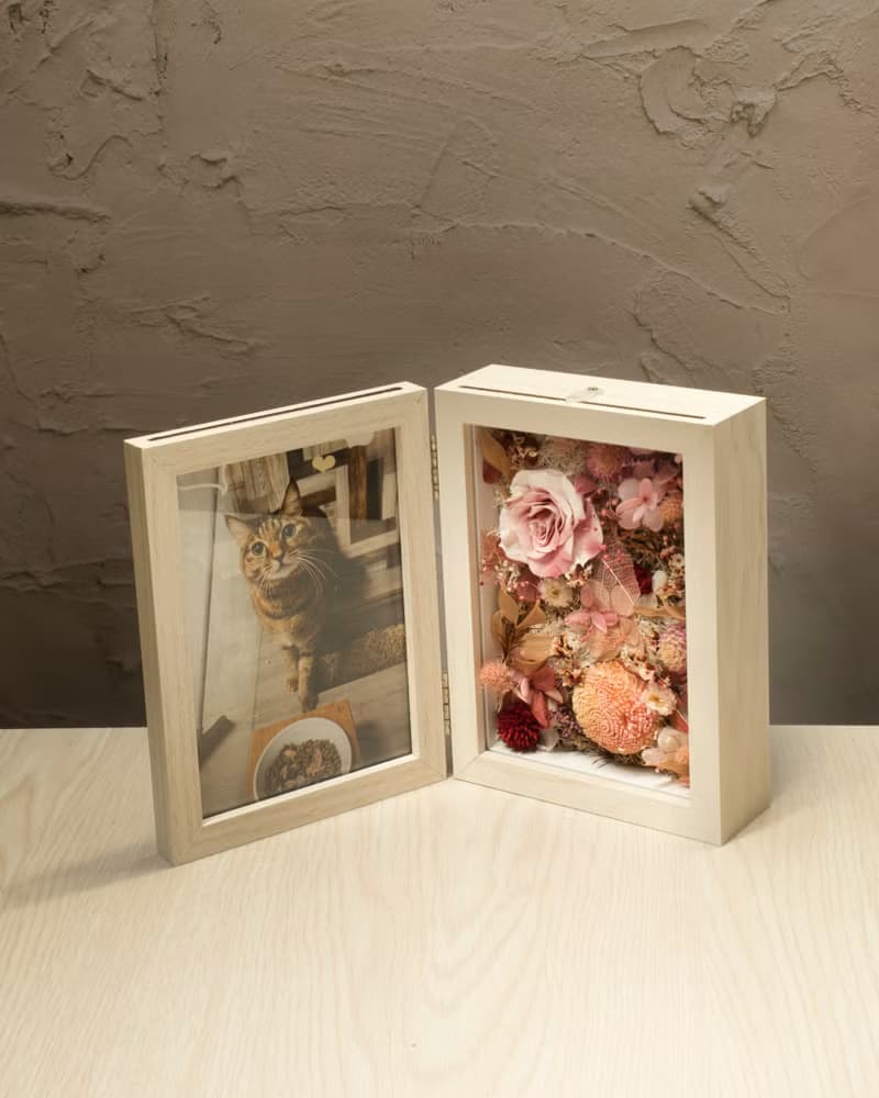 情人節馬卡龍永生花禮 玫瑰覆盆子寶盒相框