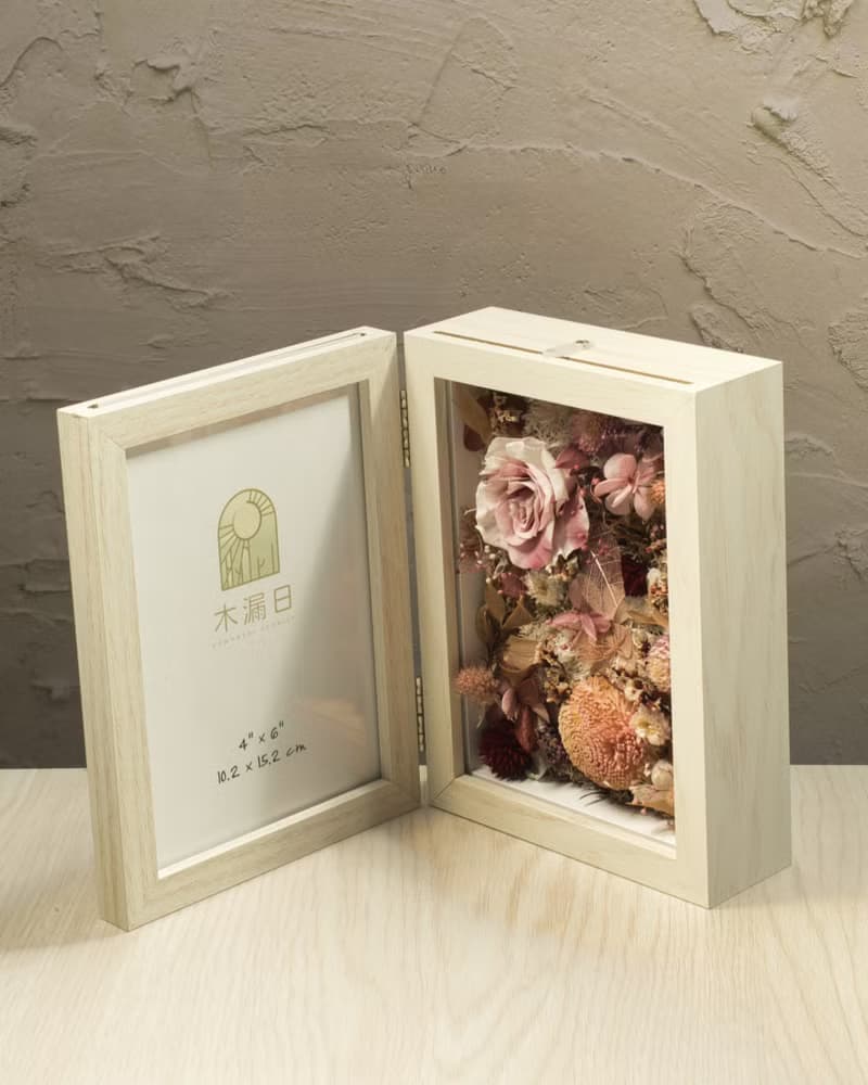 情人節馬卡龍永生花禮 玫瑰覆盆子寶盒相框