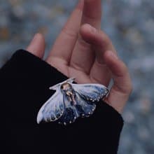 【藍凌蛾】獨特小眾文藝個性陶瓷高領毛衣項鏈胸針