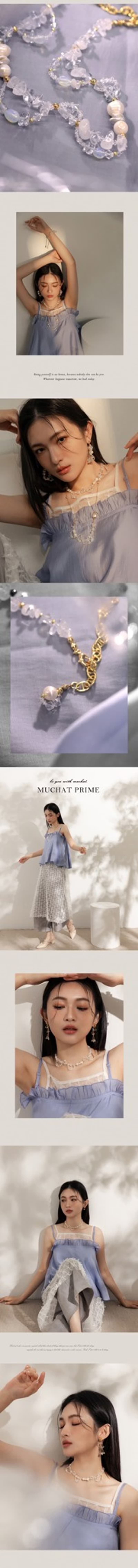 晨暮。MUCHAT手作14KGP天然珍珠施華洛蛋白項鍊