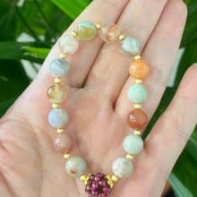 老礦櫻花瑪瑙石榴珠手串