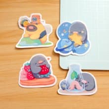 【防水貼紙】小蜜蜂, 宇宙, 鬆餅, 蟲蟲 | Peachtober 2023