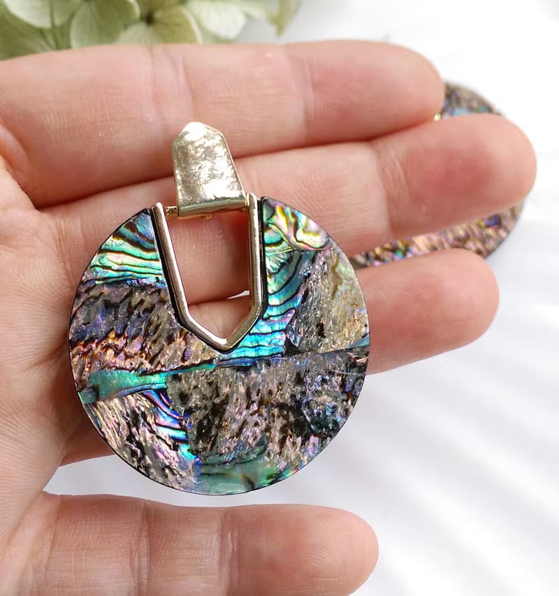 Vintage Jewelry 西洋古董飾品 鮮麗 貝殼光澤 針式耳環
