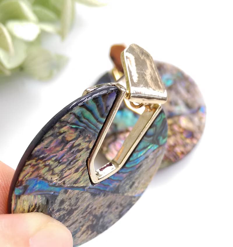 Vintage Jewelry 西洋古董飾品 鮮麗 貝殼光澤 針式耳環