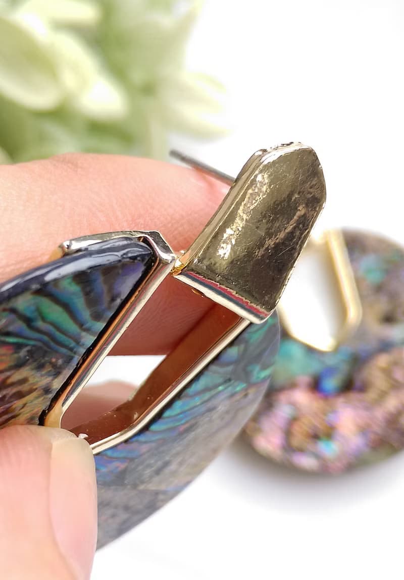 Vintage Jewelry 西洋古董飾品 鮮麗 貝殼光澤 針式耳環