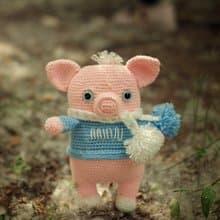 Crochet Pig, Cute pink piggy, Interior toy, Crochet amigurumi toy