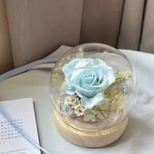 【永生花玻璃球夜燈】 柔水藍 玻璃球10cm 生日禮物 母親節禮物
