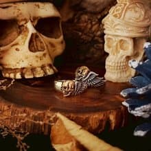 【骷髏系列】 飛行骷髏Flying skull/銀飾/925純銀/戒指 情人節