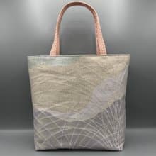 着物 帯 帯締め ハンドメイド トートバッグ リメイク シルバー 紫