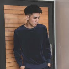UMORFIL膠原蛋白保暖珊瑚絨男居家服-丈青/父親節