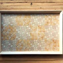 老磁磚記憶  馬賽克  大  茶盤/托盤/咖啡盤-米白色系