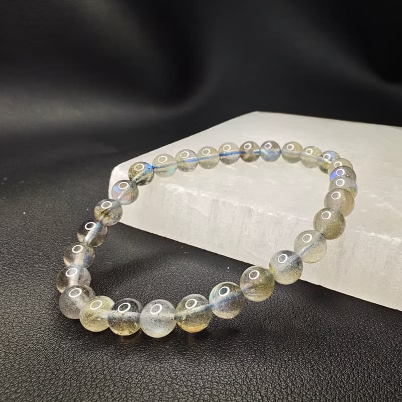 彩光 拉長石 灰月光石 7mm 手串 手鍊 天然水晶 水晶手鍊