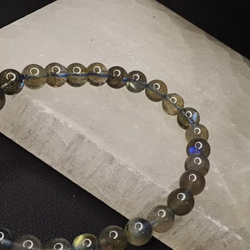 彩光 拉長石 灰月光石 7mm 手串 手鍊 天然水晶 水晶手鍊