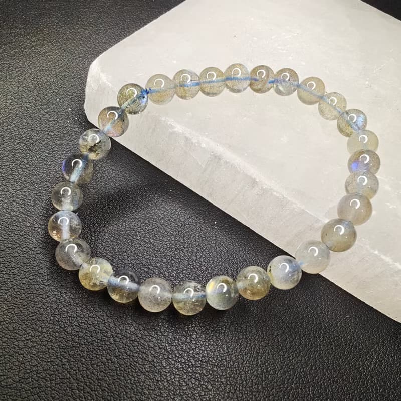 彩光 拉長石 灰月光石 7mm 手串 手鍊 天然水晶 水晶手鍊