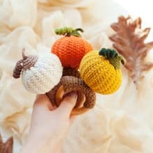 Crochet Pattern Pumpkin Baby Rattle Toy DIY - Digital Item