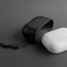 AirPods 3代 Terra 手工真皮收納保護套 配掛繩-黑色