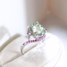 4.1ct 天然阿富汗 薄荷綠碧璽 精切光澤閃耀 設計師訂製款 純銀戒