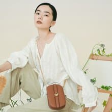 Hay Bag 素皮革 小圓包 斜背包 側背包 腰包 棕色