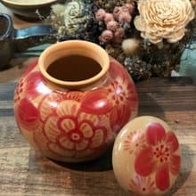 純手工製作繪製 陶瓷 茶葉罐 密封罐 植感系列 山茶花茶倉