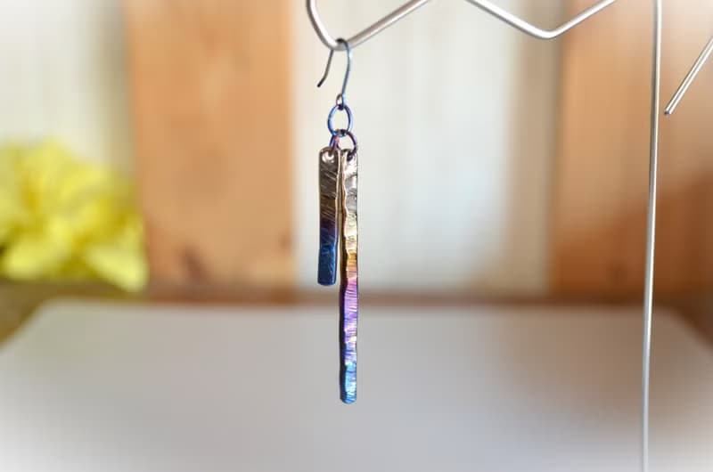 Titanium　pierced earrings・チタンだけで出来たピアス・グラデthree・ツイン・A