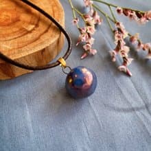 【擴香項鍊】香水精油項鍊-鎏金墨藍(小)|手作陶藝