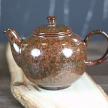 【送禮好物】薇紅 天目釉 圓滿茶壺 鶯歌名家葉敏祥作品