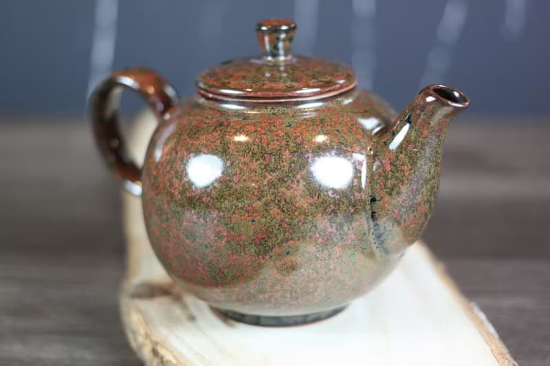 【母親節禮物】薇紅 天目釉 圓滿茶壺 鶯歌名家葉敏祥作品