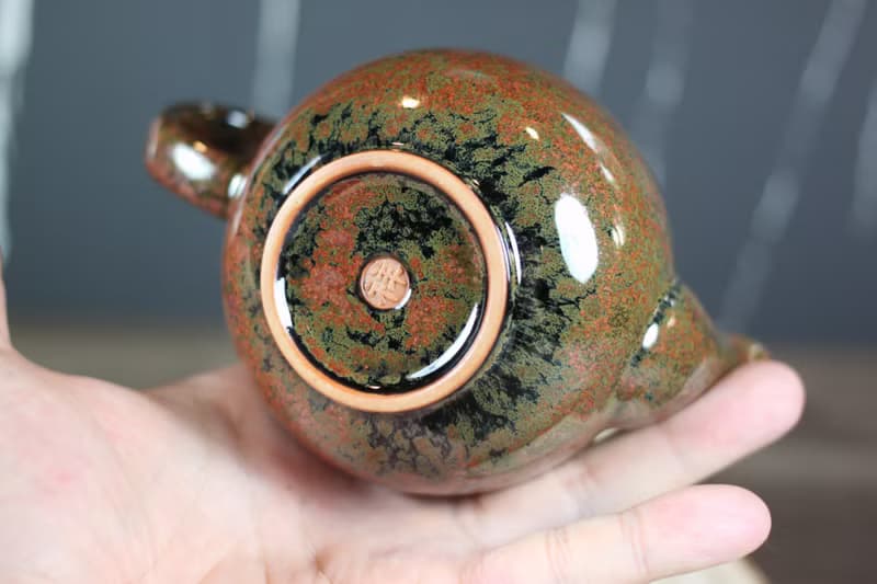 【母親節禮物】薇紅 天目釉 圓滿茶壺 鶯歌名家葉敏祥作品