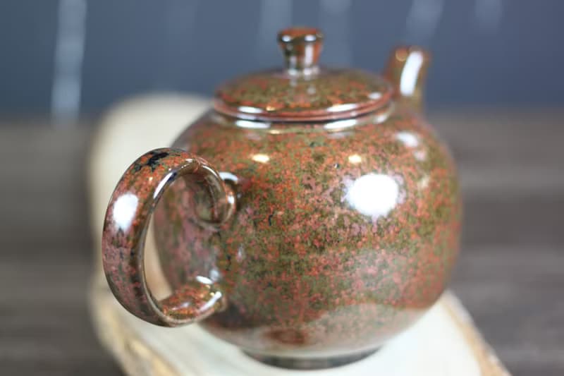 【母親節禮物】薇紅 天目釉 圓滿茶壺 鶯歌名家葉敏祥作品