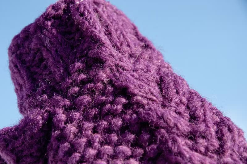 手織純羊毛針織手套/露趾手套/內刷毛手套/保暖手套-北歐紫薰衣草