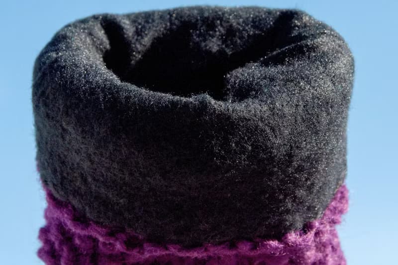 手織純羊毛針織手套/露趾手套/內刷毛手套/保暖手套-北歐紫薰衣草